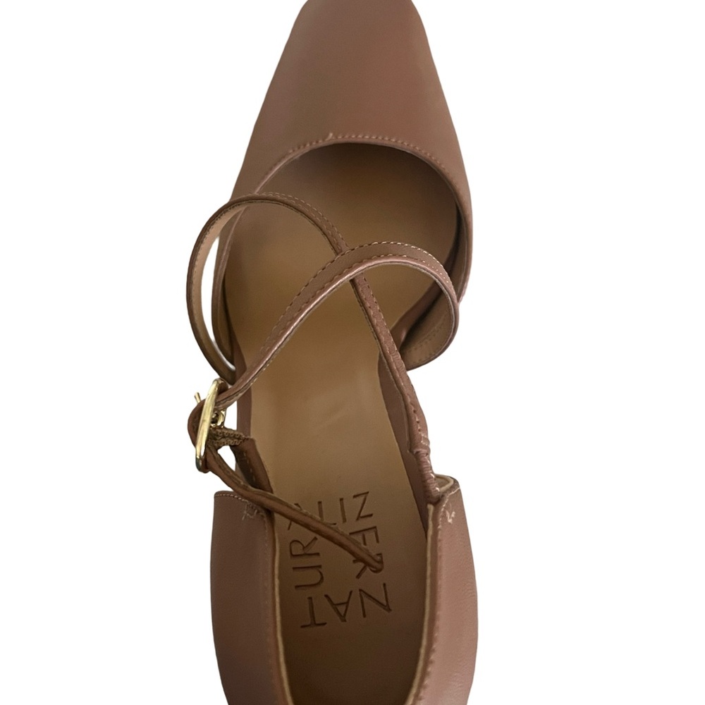 Naturalizer Square Toe Criss Cross Lace womens dress shoes size 8 Tan - Picture 8 of 9